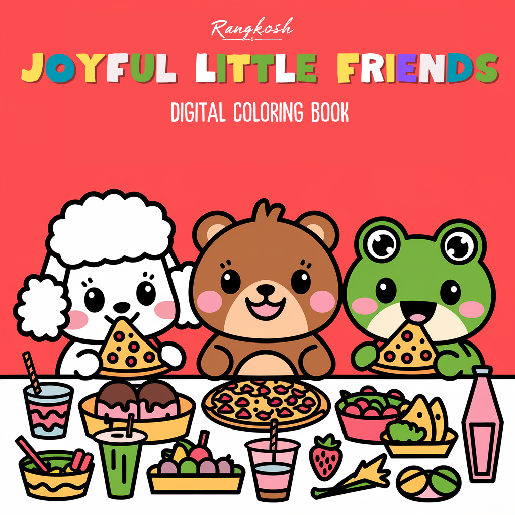 Joyful Little Friends - Printable Coloring Book
